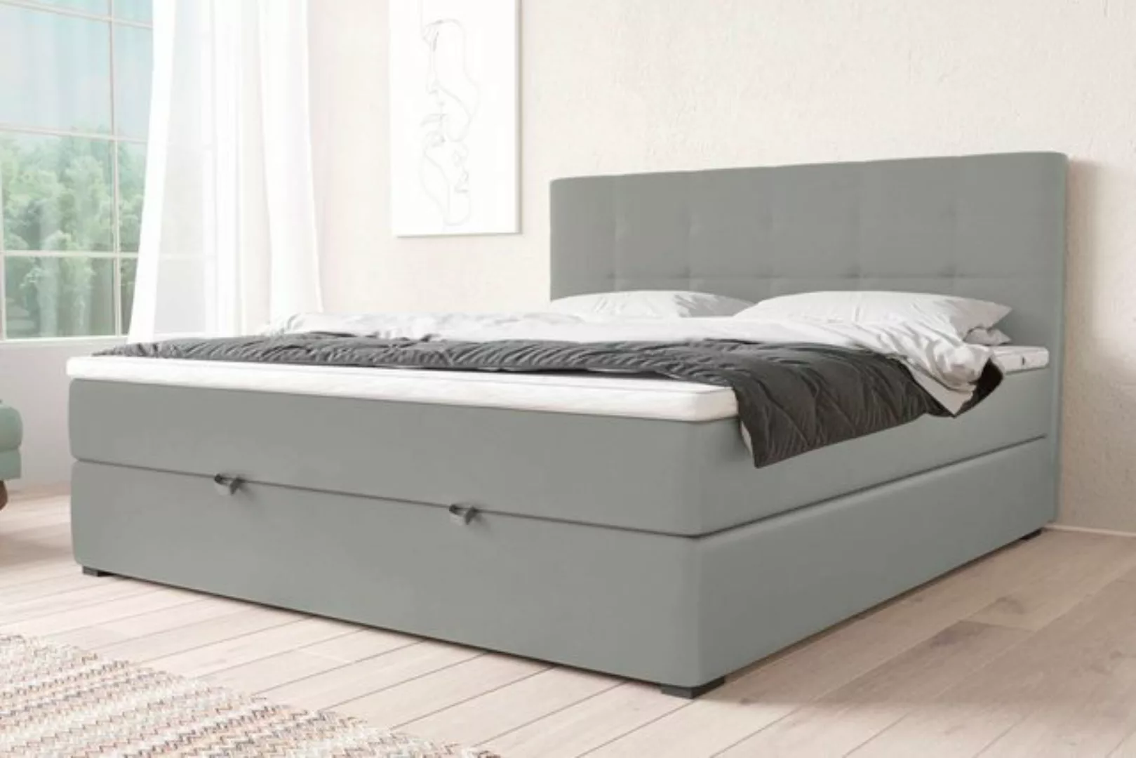 Stylefy Boxspringbett Pluto (Schlafzimmerbett, Bett), gepolstert günstig online kaufen