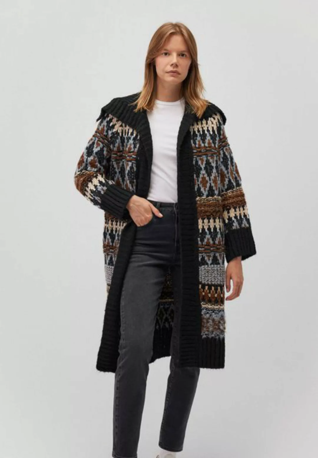 Mavi Cardigan Strickjacke Oversized Langarm Eingrifftaschen 8019 in Schwarz günstig online kaufen