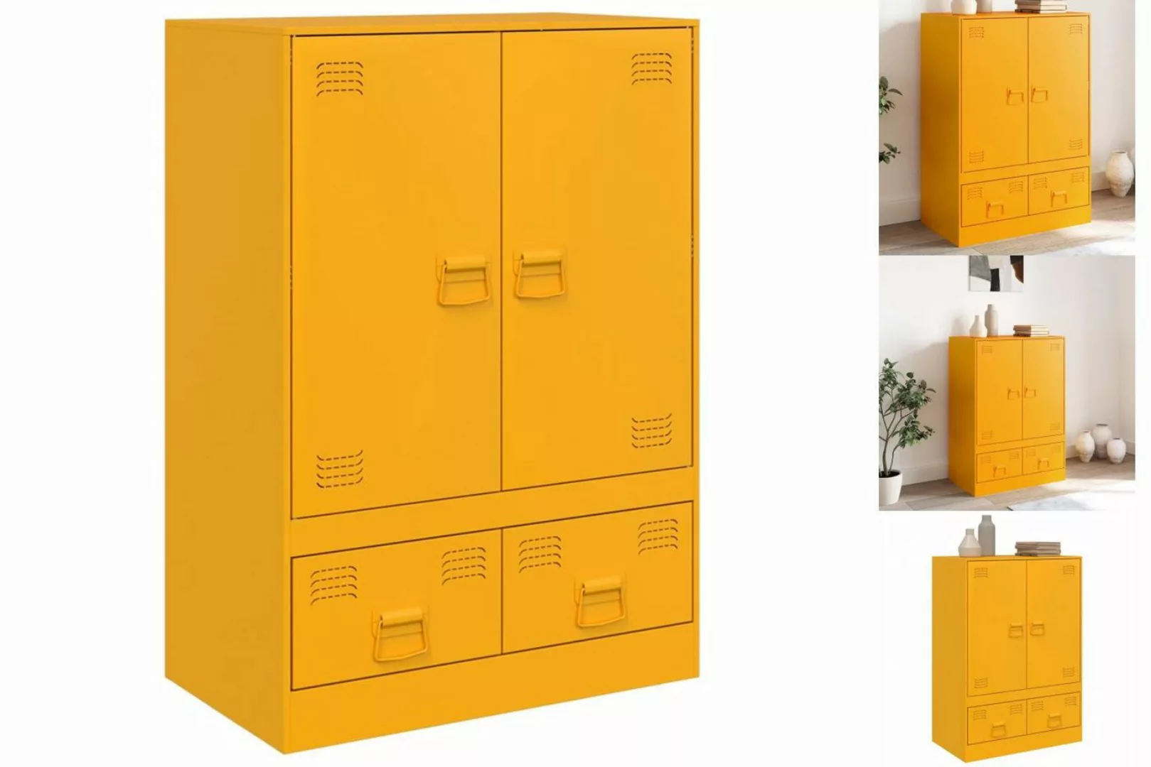 vidaXL Mehrzweckschrank Highboard Senfgelb 67x39x95 cm Stahl günstig online kaufen