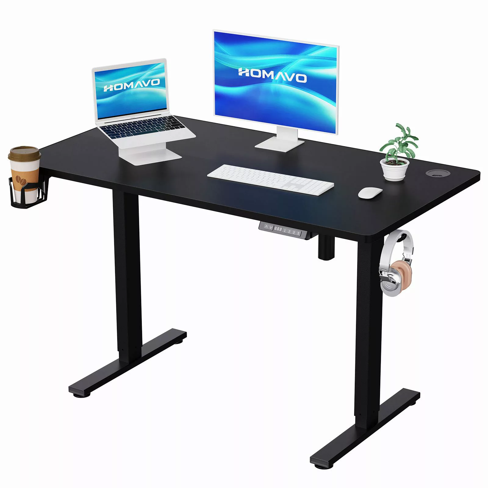 HOMAVO Schreibtisch Höhenverstellbarer schreibtisch mit Memory- günstig online kaufen