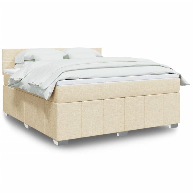 vidaXL Boxspringbett, Boxspringbett mit Matratze Hellgrau 180x200 cm Stoff günstig online kaufen