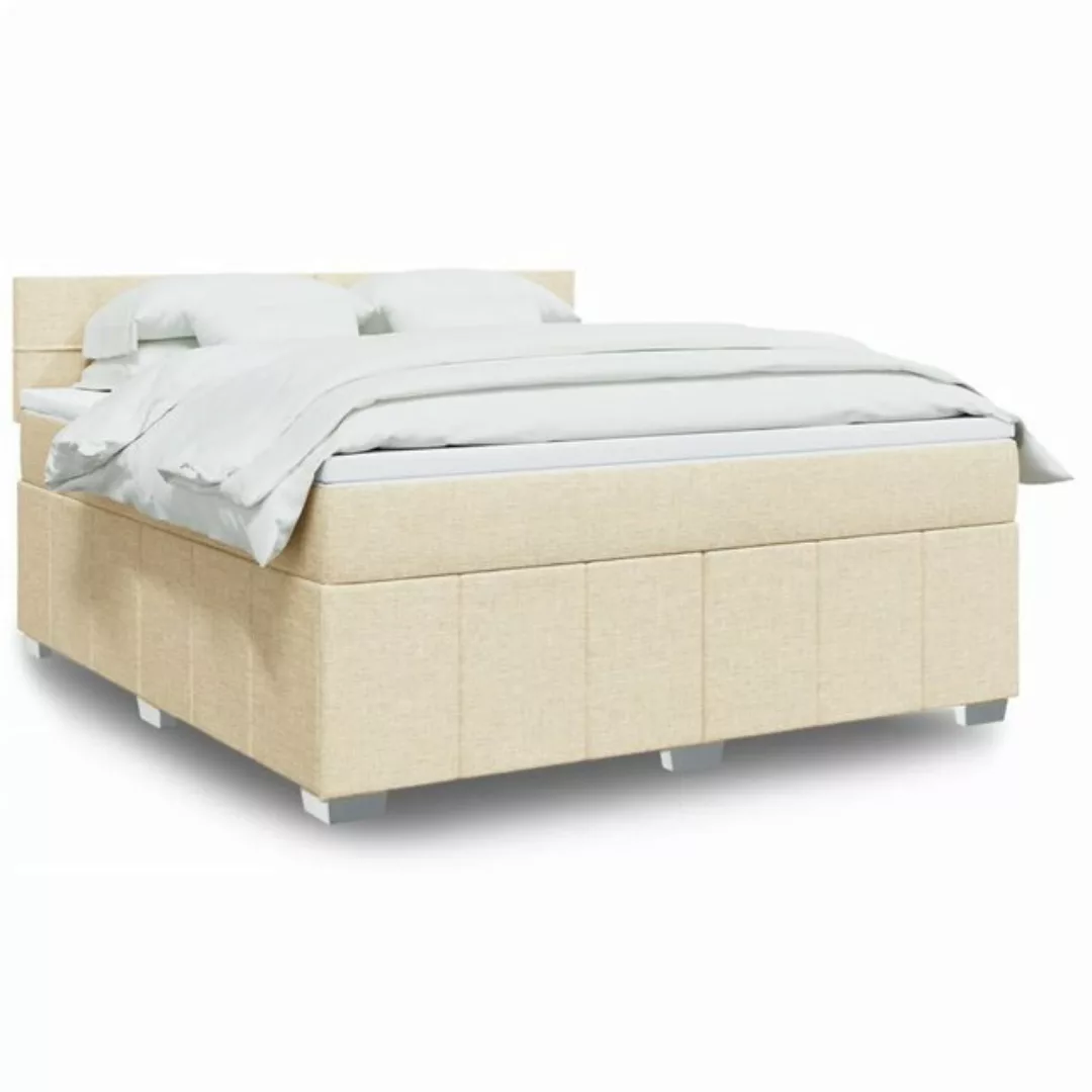 vidaXL Boxspringbett, Boxspringbett mit Matratze Hellgrau 180x200 cm Stoff günstig online kaufen