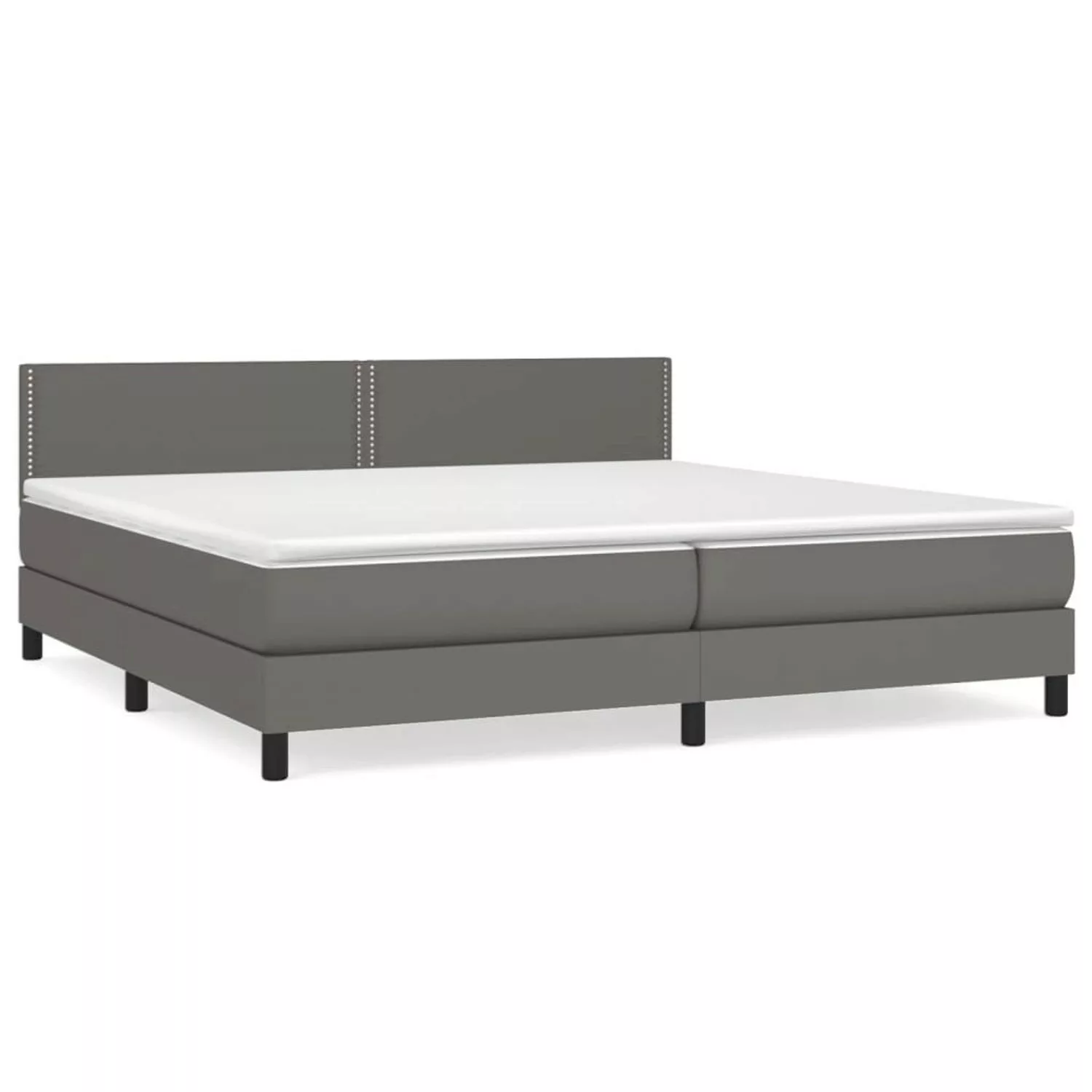 Vidaxl Boxspringbett Mit Matratze Grau 200x200 Cm Kunstleder günstig online kaufen