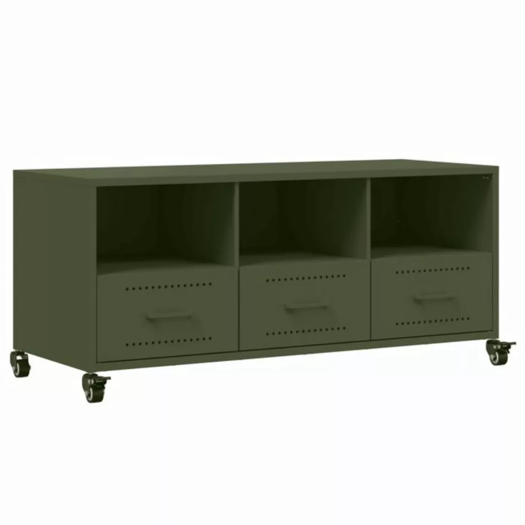 vidaXL TV-Schrank TV-Schrank Olivgrün 100,5x39x43,5 cm Kaltgewalzter Stahl günstig online kaufen