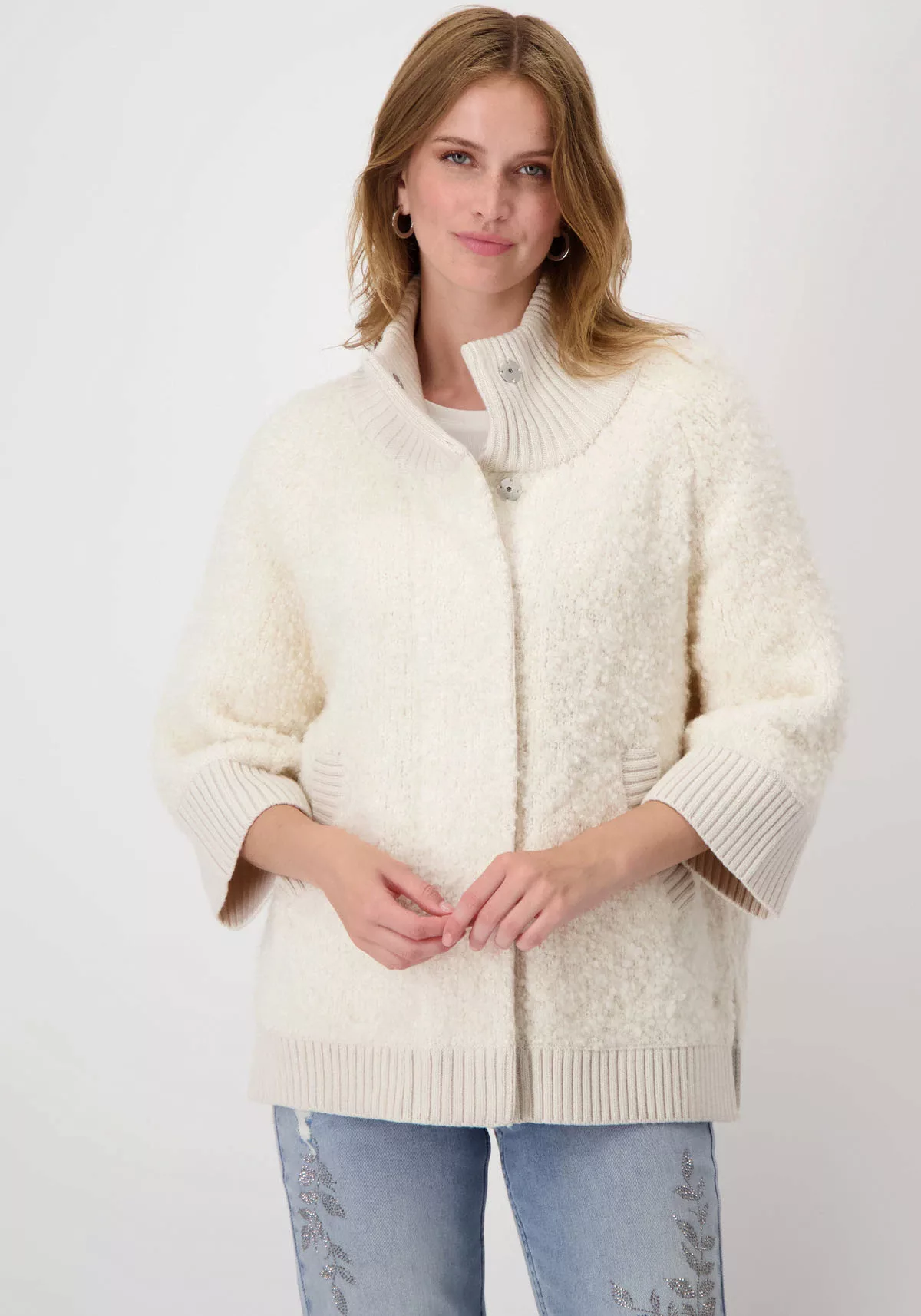 Monari Strickjacke, aus Boucle Garn günstig online kaufen