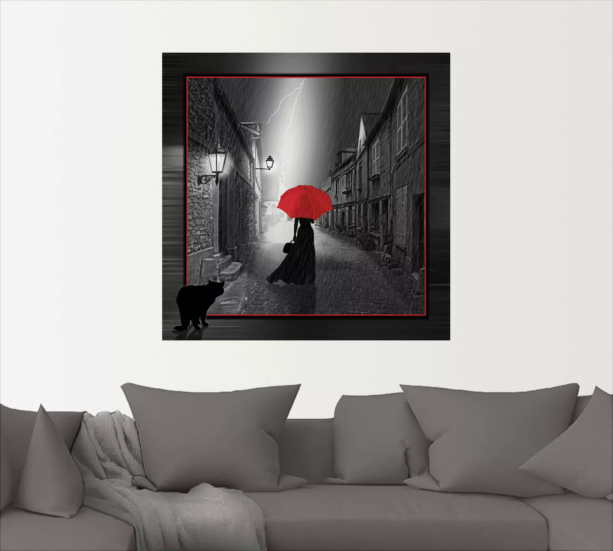 Artland Wandbild »Die Frau mit dem roten Schirm 2«, Frau, (1 St.) günstig online kaufen