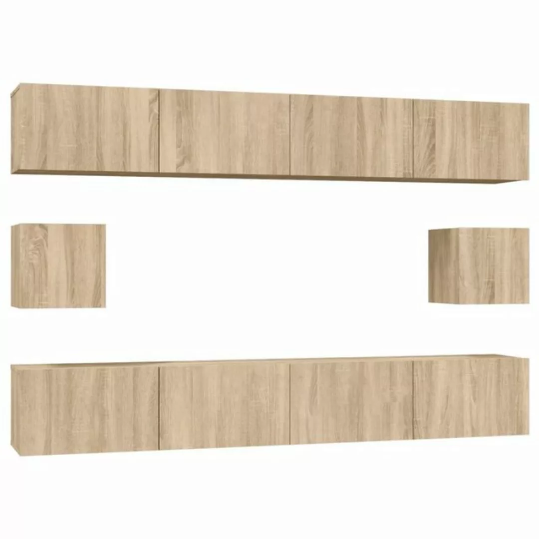 furnicato TV-Schrank 6-tlg. TV-Schrank-Set Sonoma-Eiche Holzwerkstoff (6-St günstig online kaufen