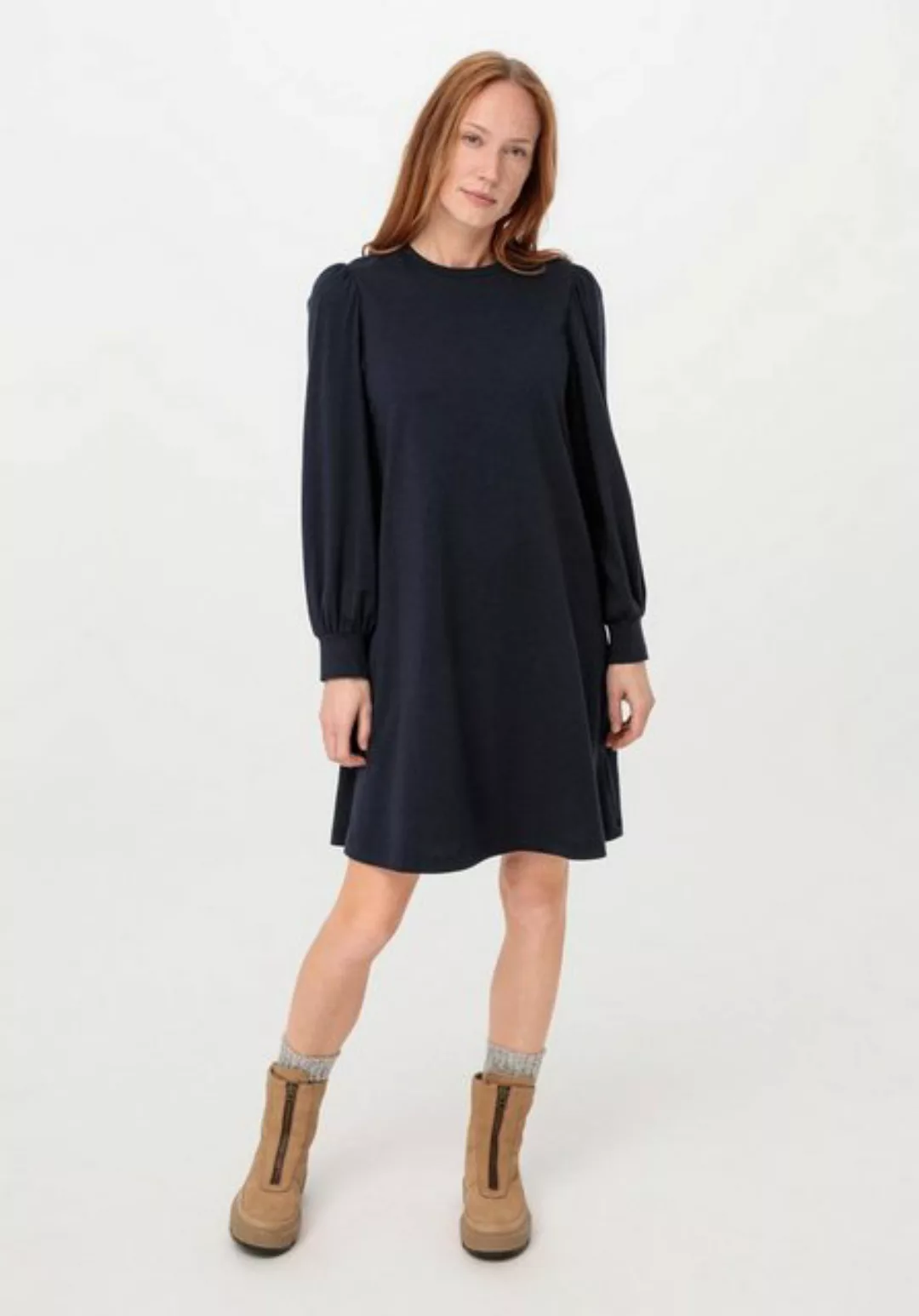 Hessnatur Jerseykleid aus Bio-Baumwolle mit Bio-Merinowolle (1-tlg) günstig online kaufen
