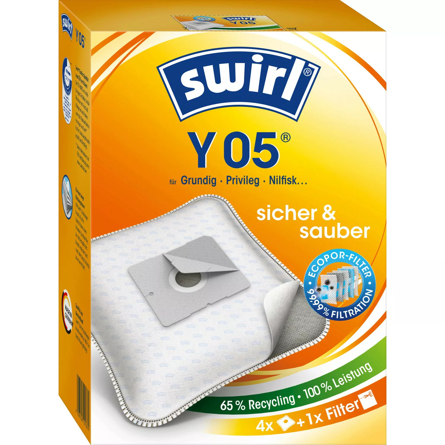 Swirl® Staubsaugerbeutel Y 05® EcoPor® 4 St. günstig online kaufen