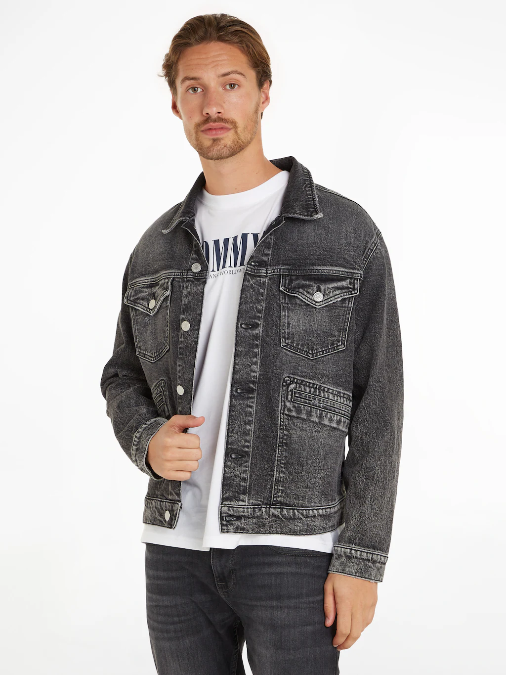 Tommy Jeans Jeansjacke "ISAAC DENIM TRUCKER CH6187", mit Logoprägung günstig online kaufen