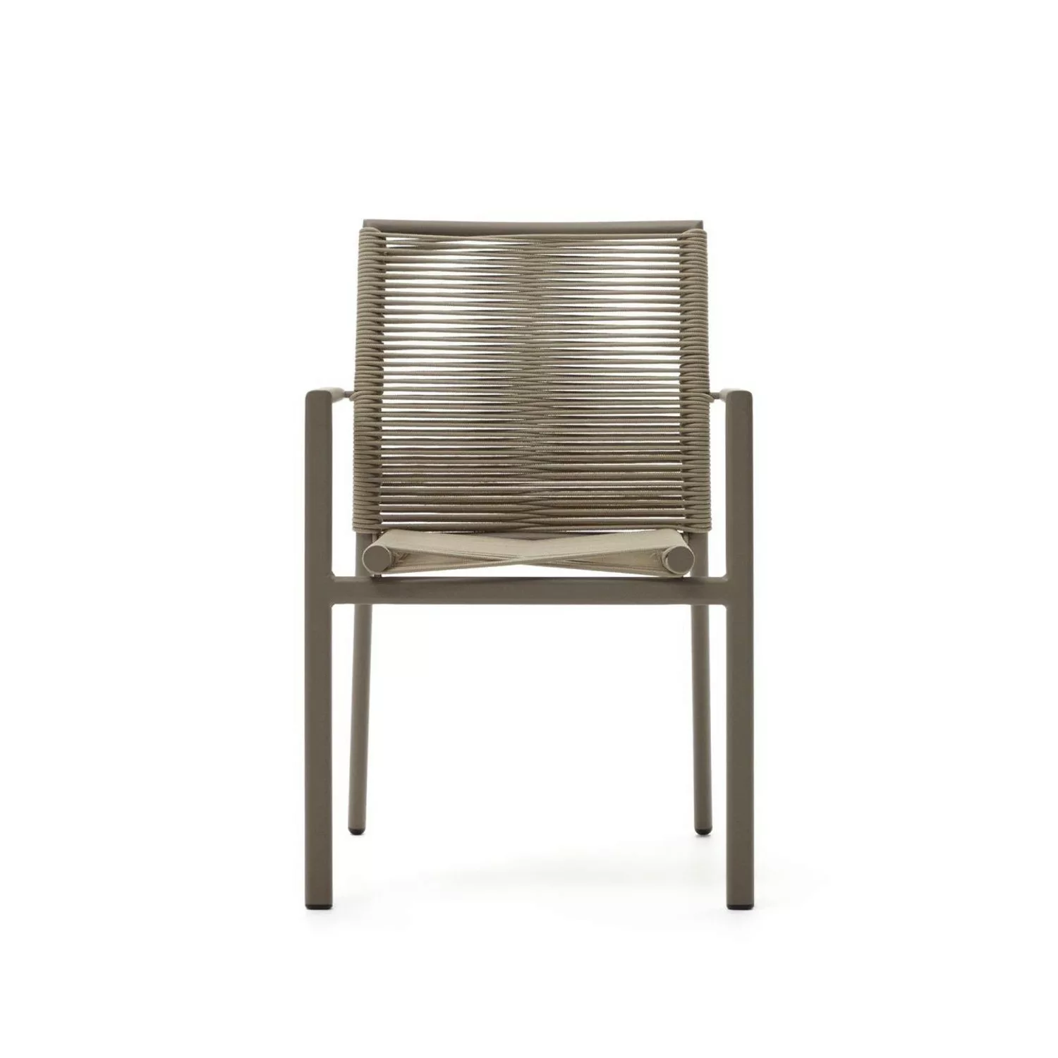 Natur24 4-er Set Stuhl Culip 56 x 84 x 60 cm Aluminium Seil Braun Garnitur günstig online kaufen
