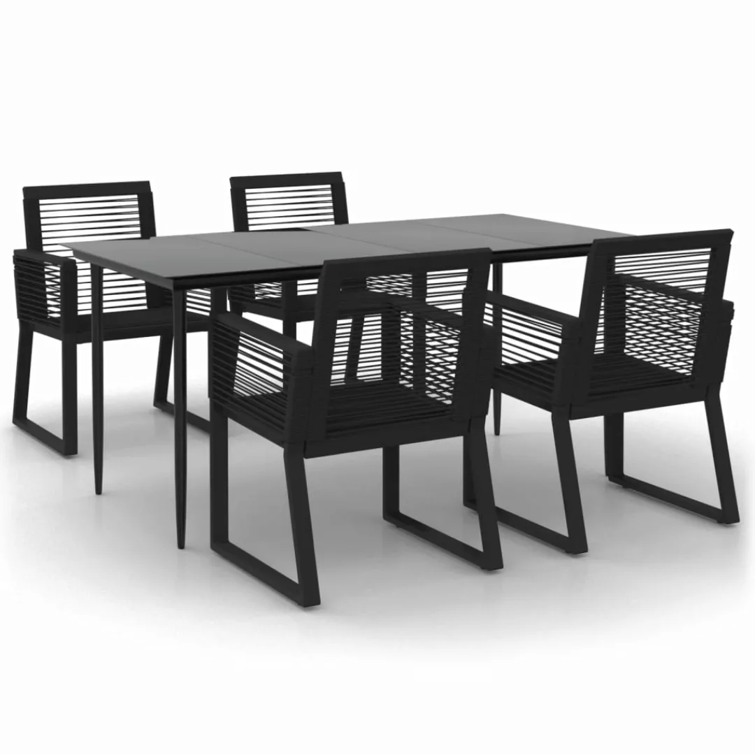 Vidaxl 5-tlg. Garten-essgruppe Schwarz Pvc Rattan günstig online kaufen