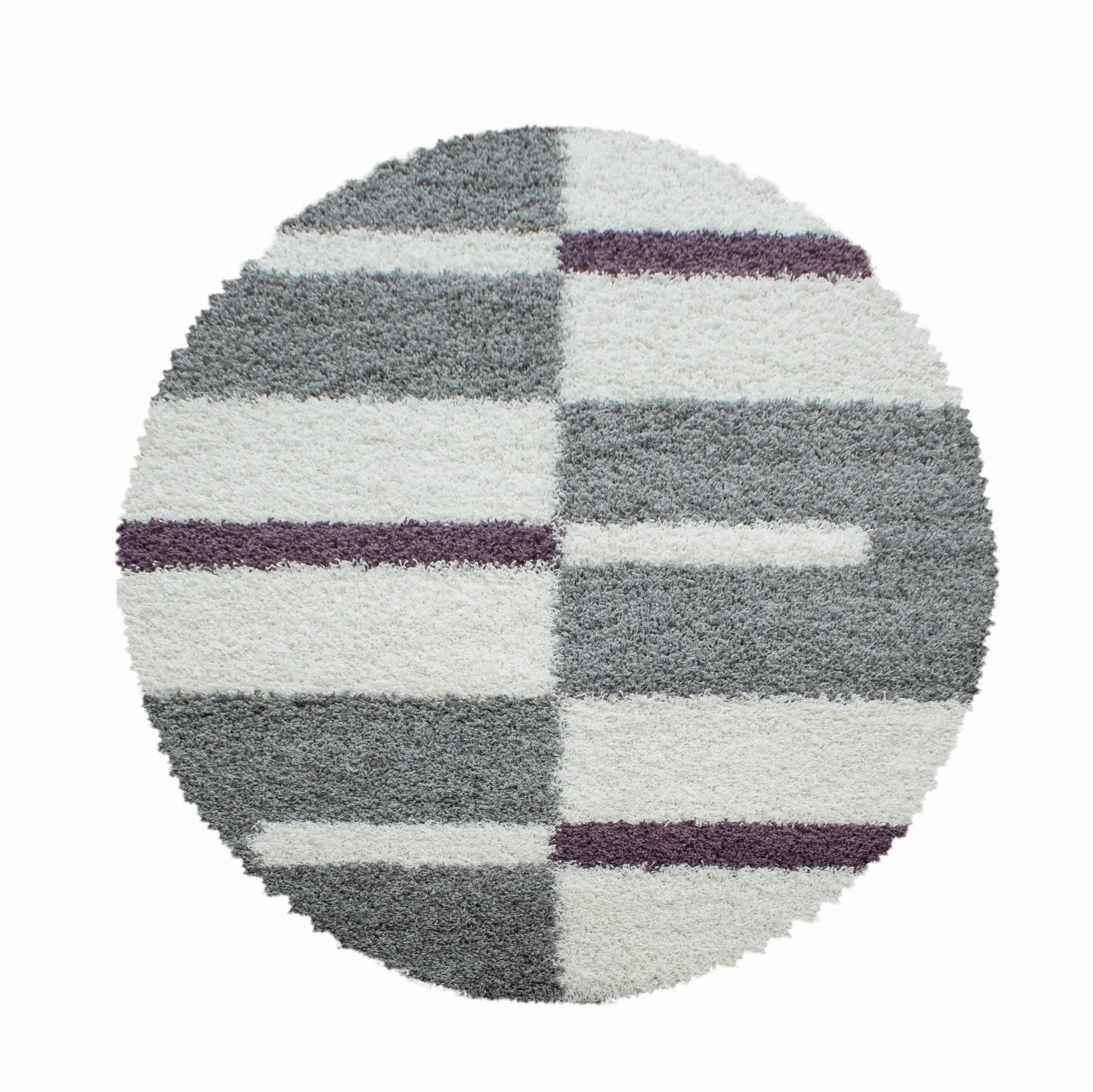 Carpettex Hochflor-Teppich Kariert Design, Rund, Höhe: günstig online kaufen