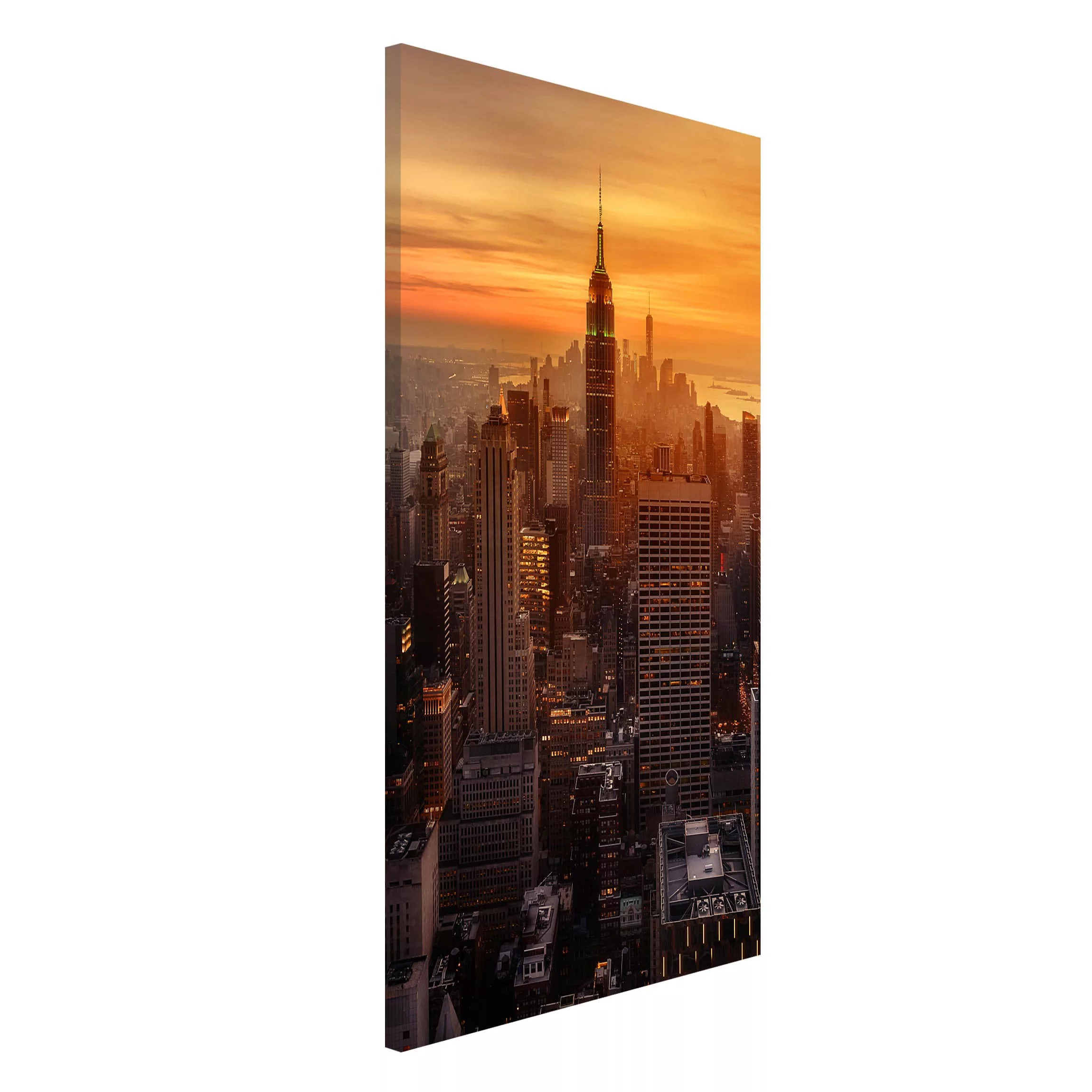 Magnettafel Architektur & Skyline - Hochformat 3:4 Manhattan Skyline Abends günstig online kaufen