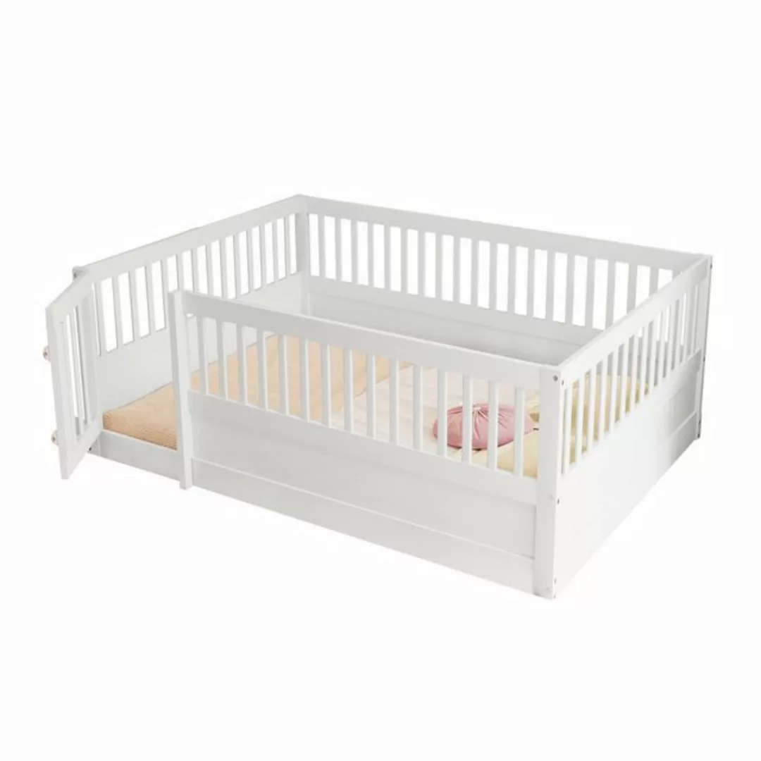 REDOM Kinderbett Einzelbett,Holzbettgestell mit Gitter und Tür (Kinderbett, günstig online kaufen