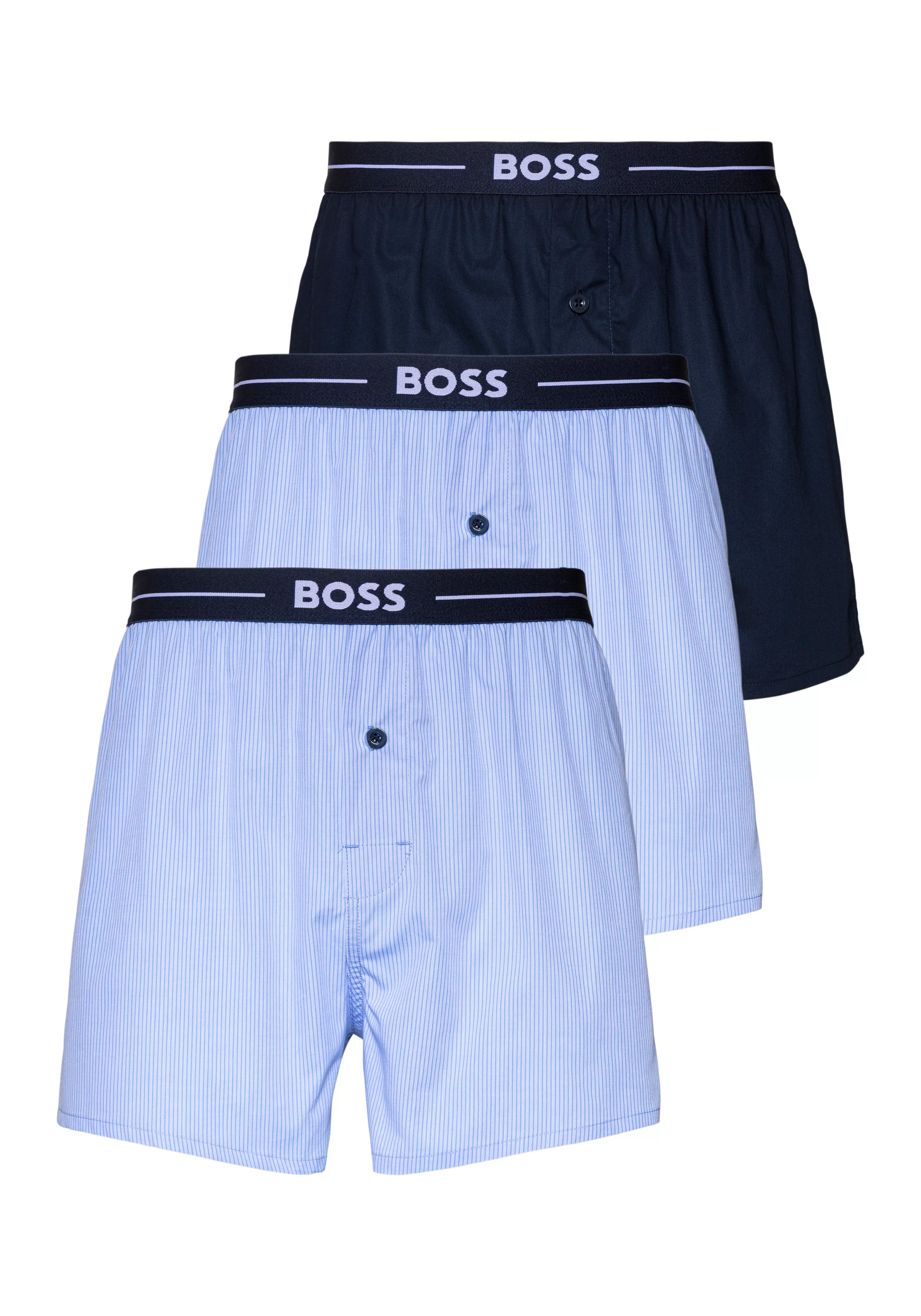 BOSS Boxershorts "3P Woven Boxer 10255001 01", (Packung, 3 St., 3er), mit B günstig online kaufen