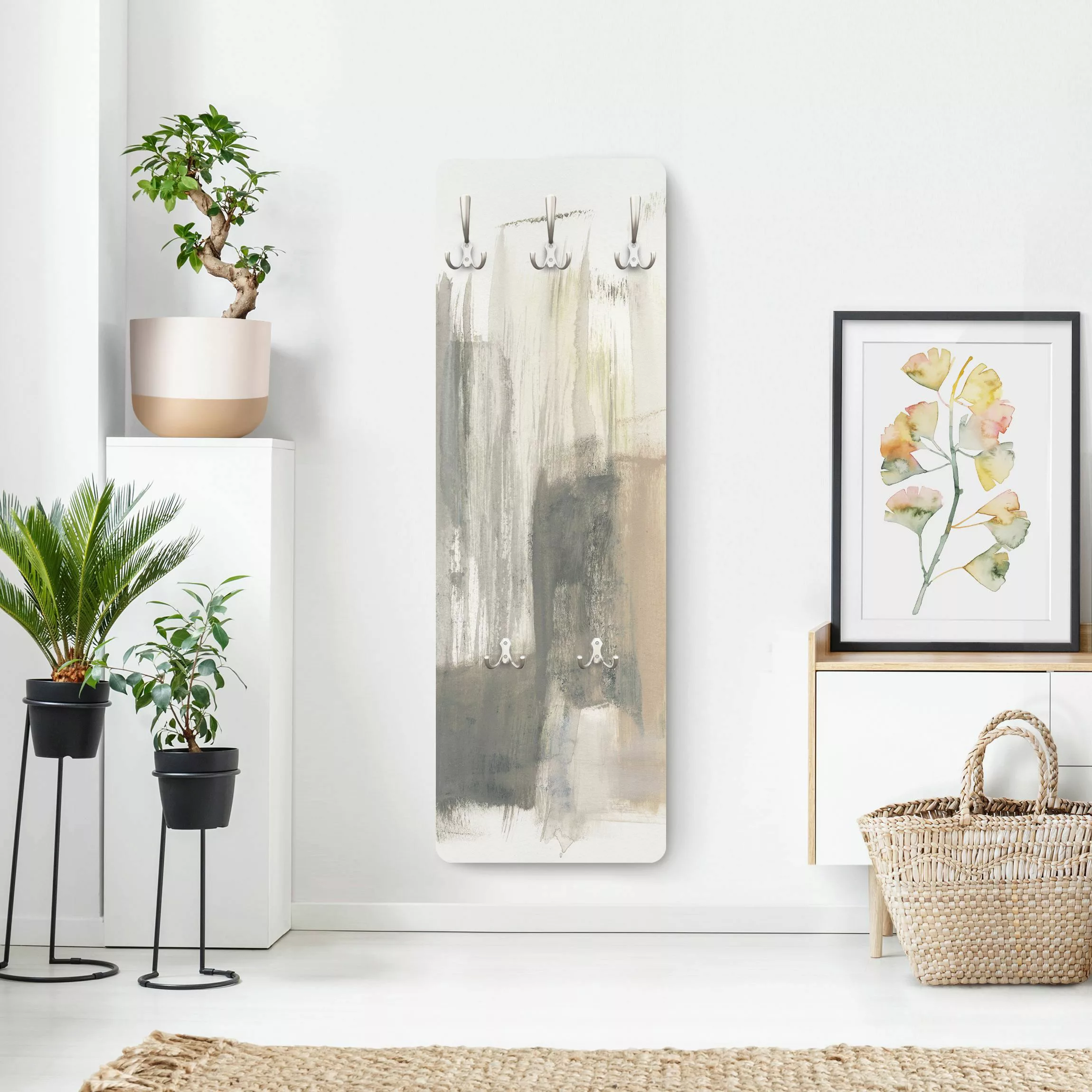Wandgarderobe Holzpaneel Abstrakt Ein Hauch von Pastell I günstig online kaufen