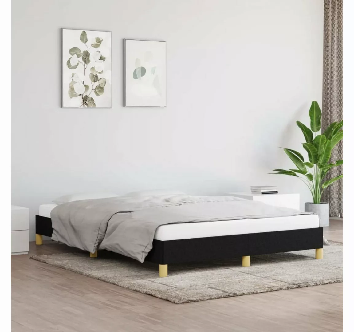 furnicato Bett Bettgestell Schwarz 140x200 cm Stoff günstig online kaufen