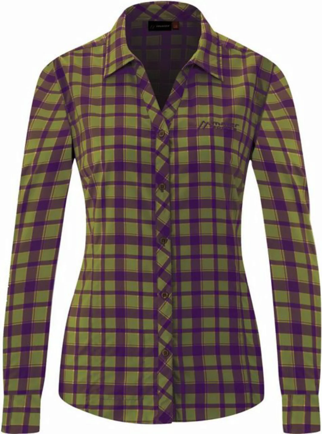 Maier Sports Langarmhemd Jara L/S W Da-Bluse 1/1 Arm VIOLET GRE CHECK günstig online kaufen