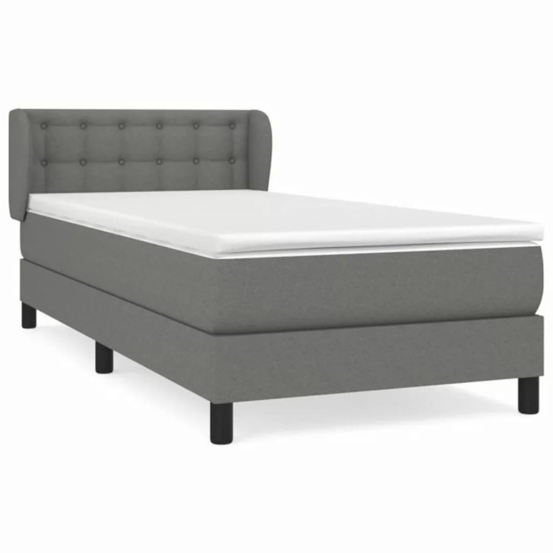 furnicato Bett Boxspringbett mit Matratze Dunkelgrau 80x200 cm Stoff günstig online kaufen