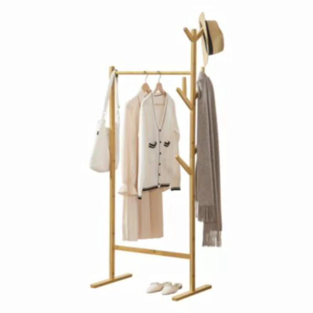 en.casa Garderobenständer Nordreisa Bambus Kleiderständer freistehende Gard günstig online kaufen