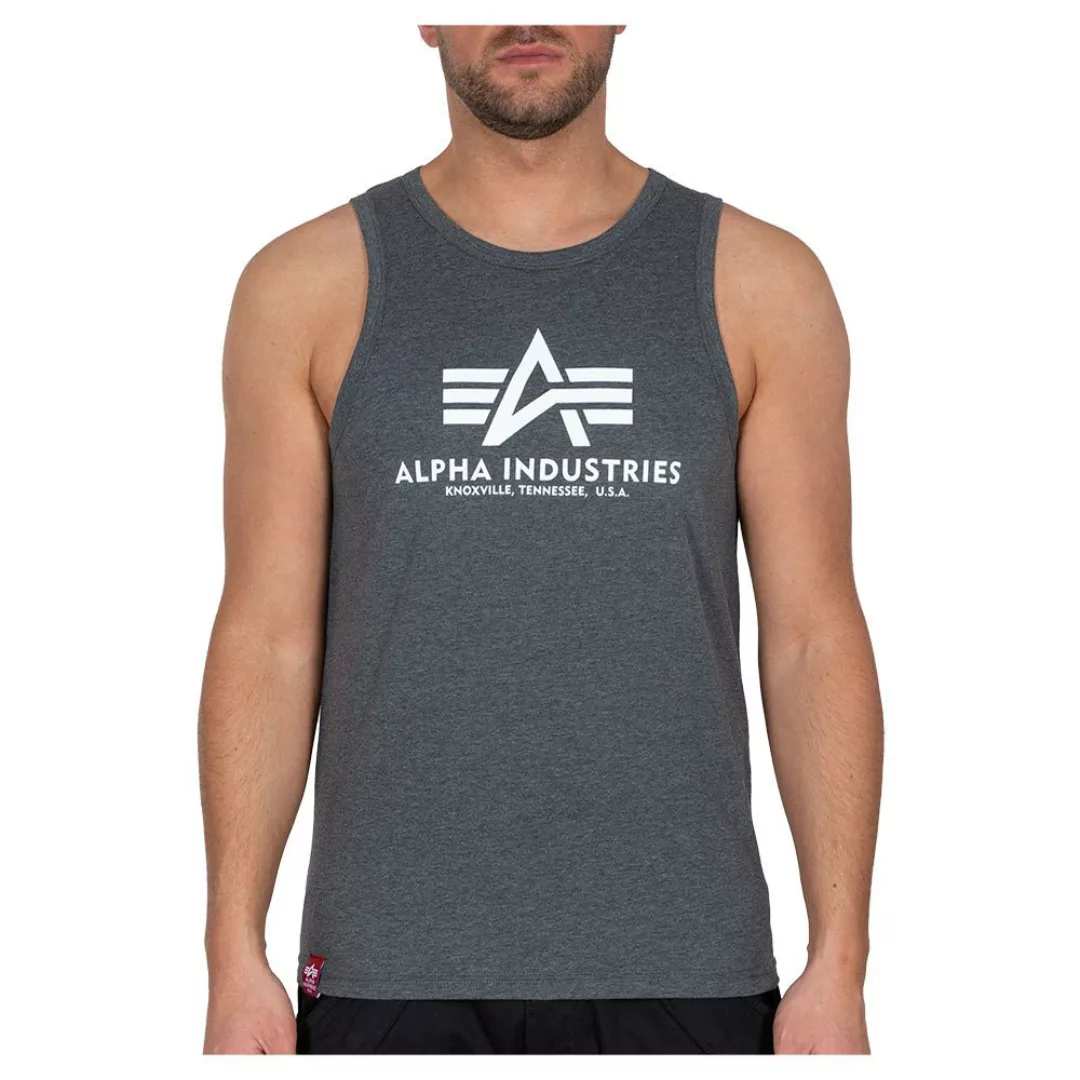 Alpha Industries Basic Ärmelloses T-shirt 2XL Charcoal Heather / White günstig online kaufen