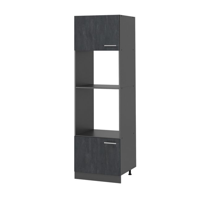 Livinity® Mikrowellenumbauschrank Küchenhochschrank R-Line 60 cm Anthrazit günstig online kaufen