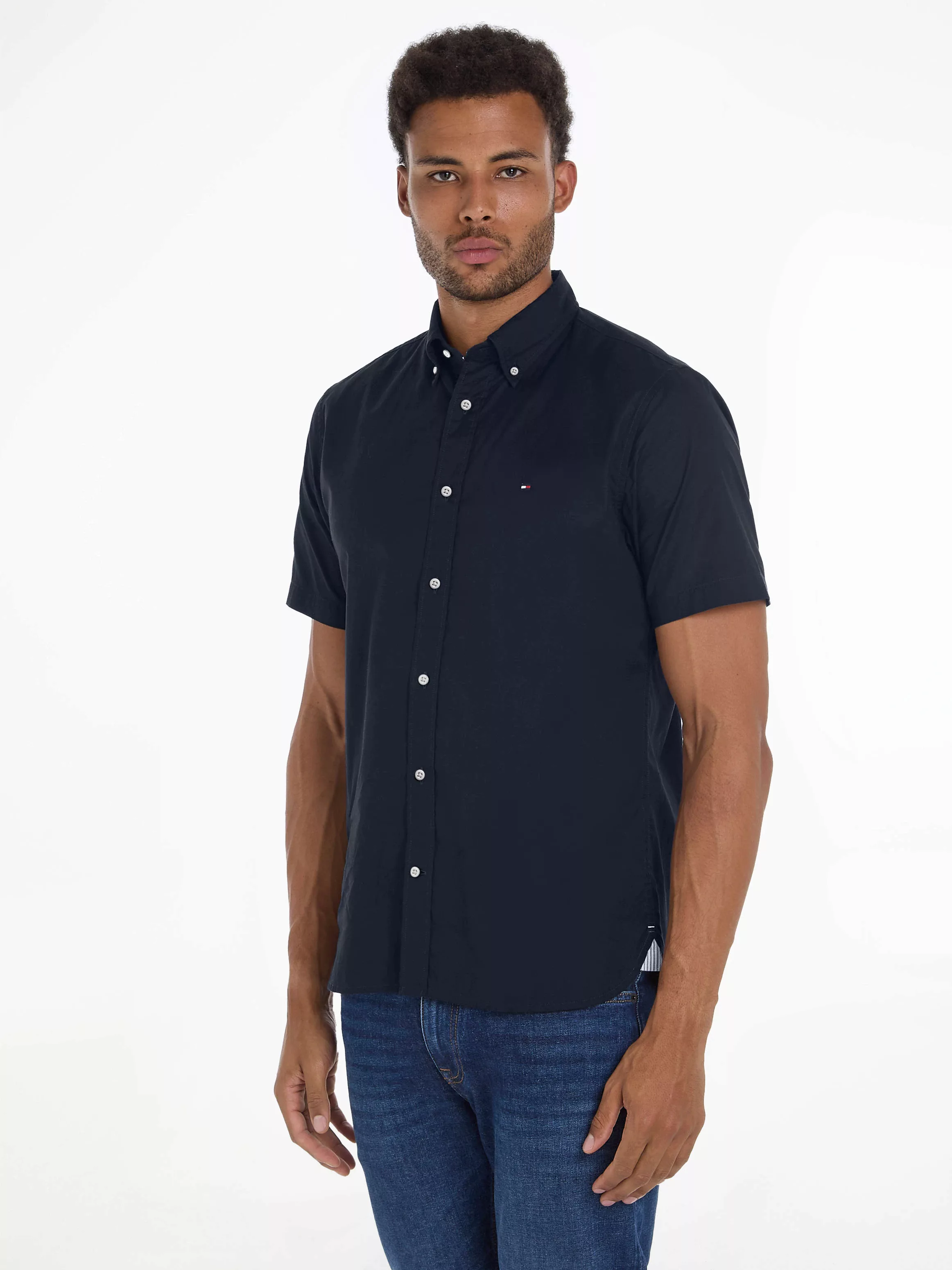 Tommy Hilfiger Kurzarmhemd "FLEX POPLIN RF SHIRT S/S", mit Hemdblusenkragen günstig online kaufen
