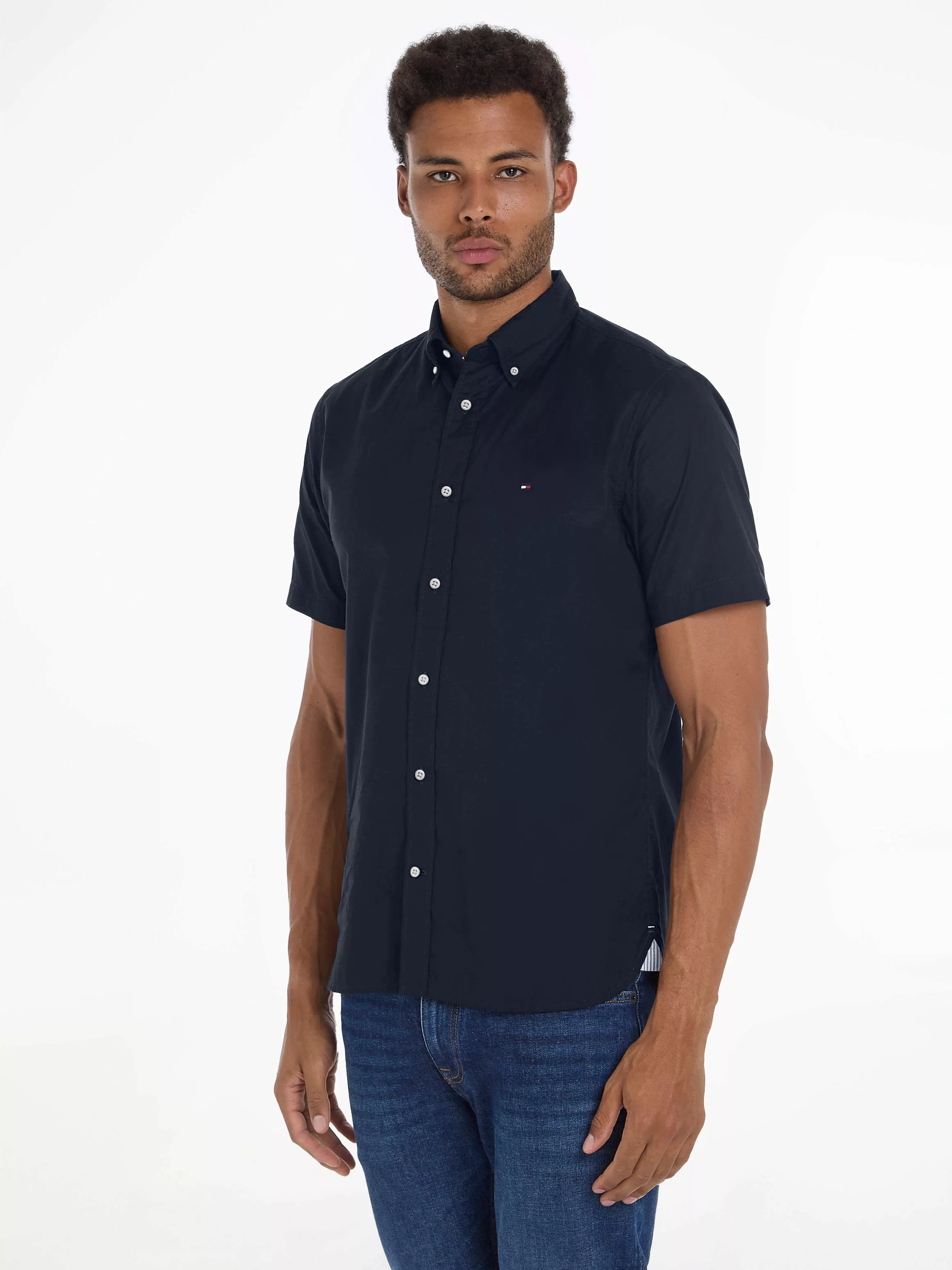 Tommy Hilfiger Kurzarmhemd FLEX POPLIN RF SHIRT S/S mit Hemdblusenkragen günstig online kaufen