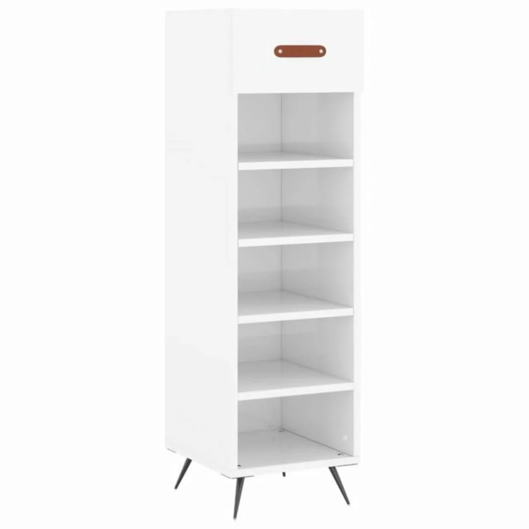 vidaXL Kleiderschrank Schuhschrank Hochglanz-Weiß 30x35x105 cm Holzwerkstof günstig online kaufen