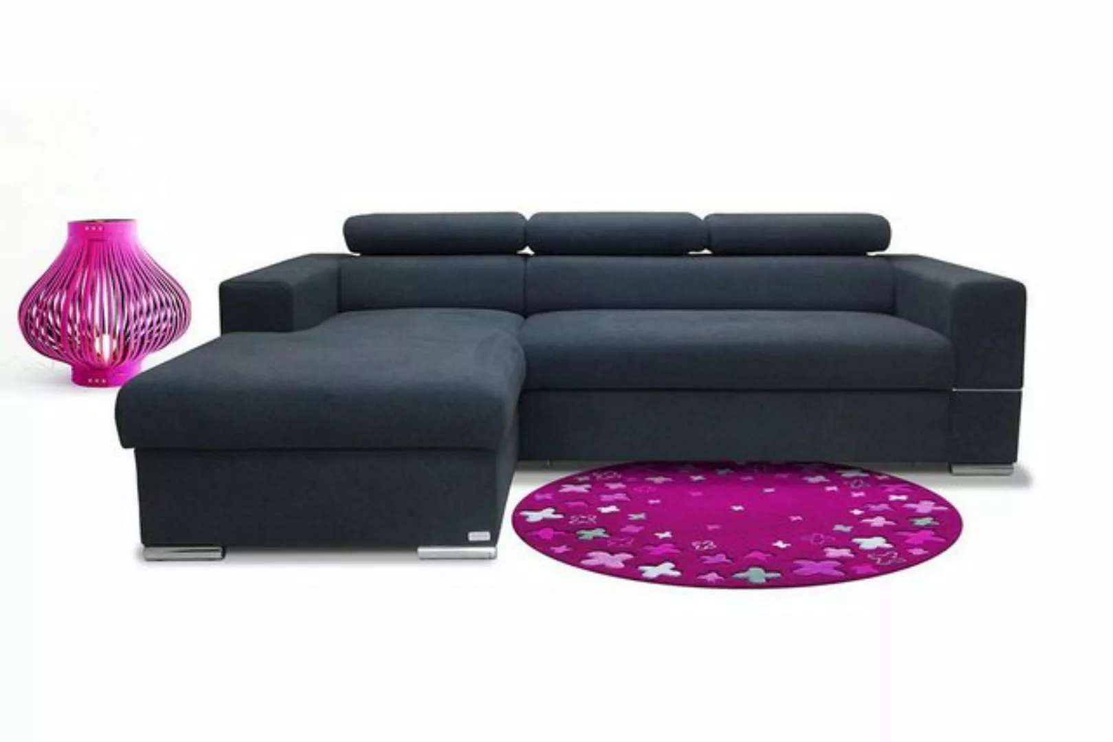JVmoebel Ecksofa, L-Form Ecksofa Couch Design Polster Modern Textil Bettfun günstig online kaufen
