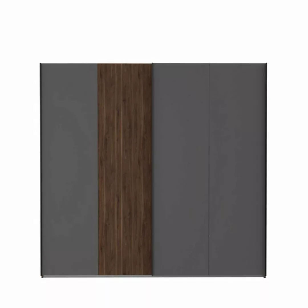 FORTE Kleiderschrank in Walnuss Dekor / Grau - 220,1x210,5x61,2 cm B/H/T günstig online kaufen