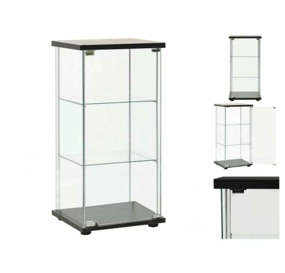 vidaXL Vitrine Vitrine Regal Vitrinenschrank Hartglas Schwarz günstig online kaufen