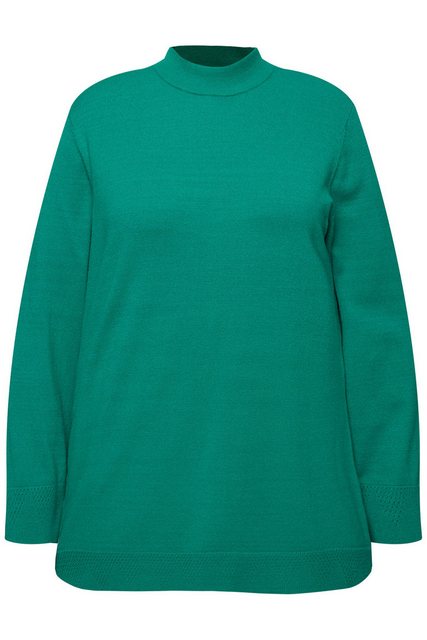 Ulla Popken Strickpullover Pullover Stehkragen Langarm Rippbündchen günstig online kaufen