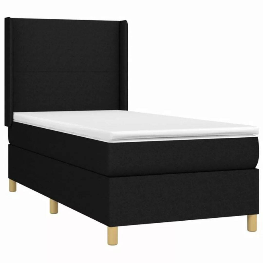 vidaXL Boxspringbett Boxspringbett mit Matratze Schwarz 80x200 cm Stoff Bet günstig online kaufen