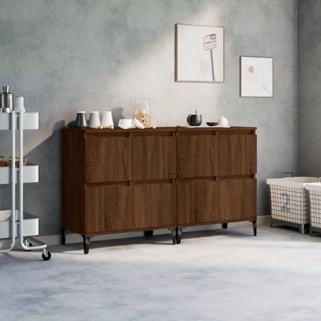 Vidaxl Sideboards 2 Stk. Braun Eichen-optik 60x35x70 Cm Holzwerkstoff günstig online kaufen