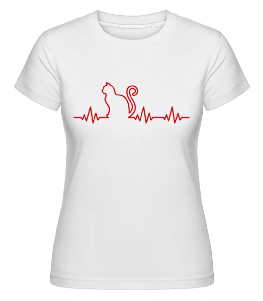 Katze Herzschlag · Shirtinator Frauen T-Shirt günstig online kaufen