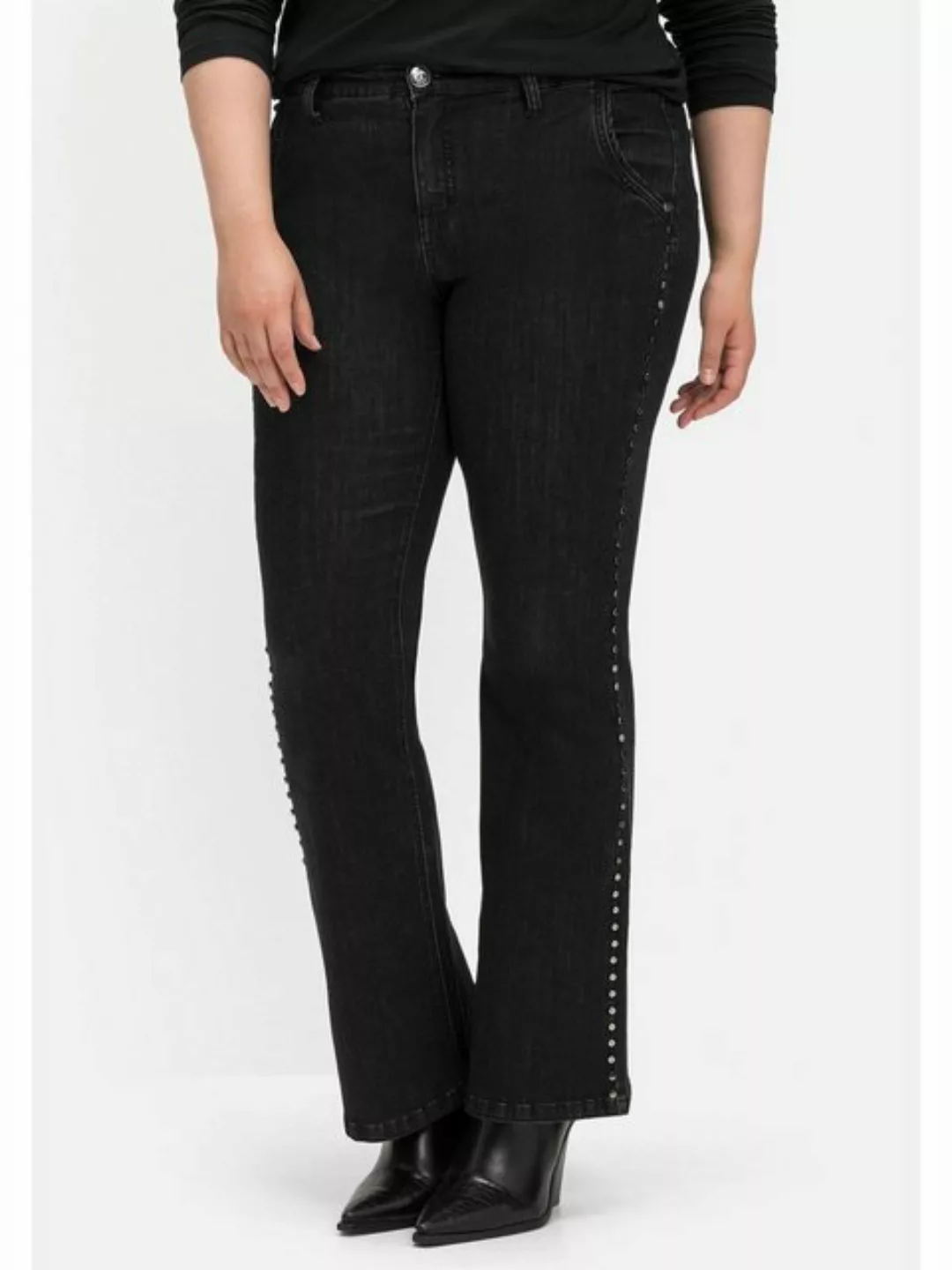 Sheego Bootcut-Jeans "Große Größen", mit seitlichen Nieten günstig online kaufen