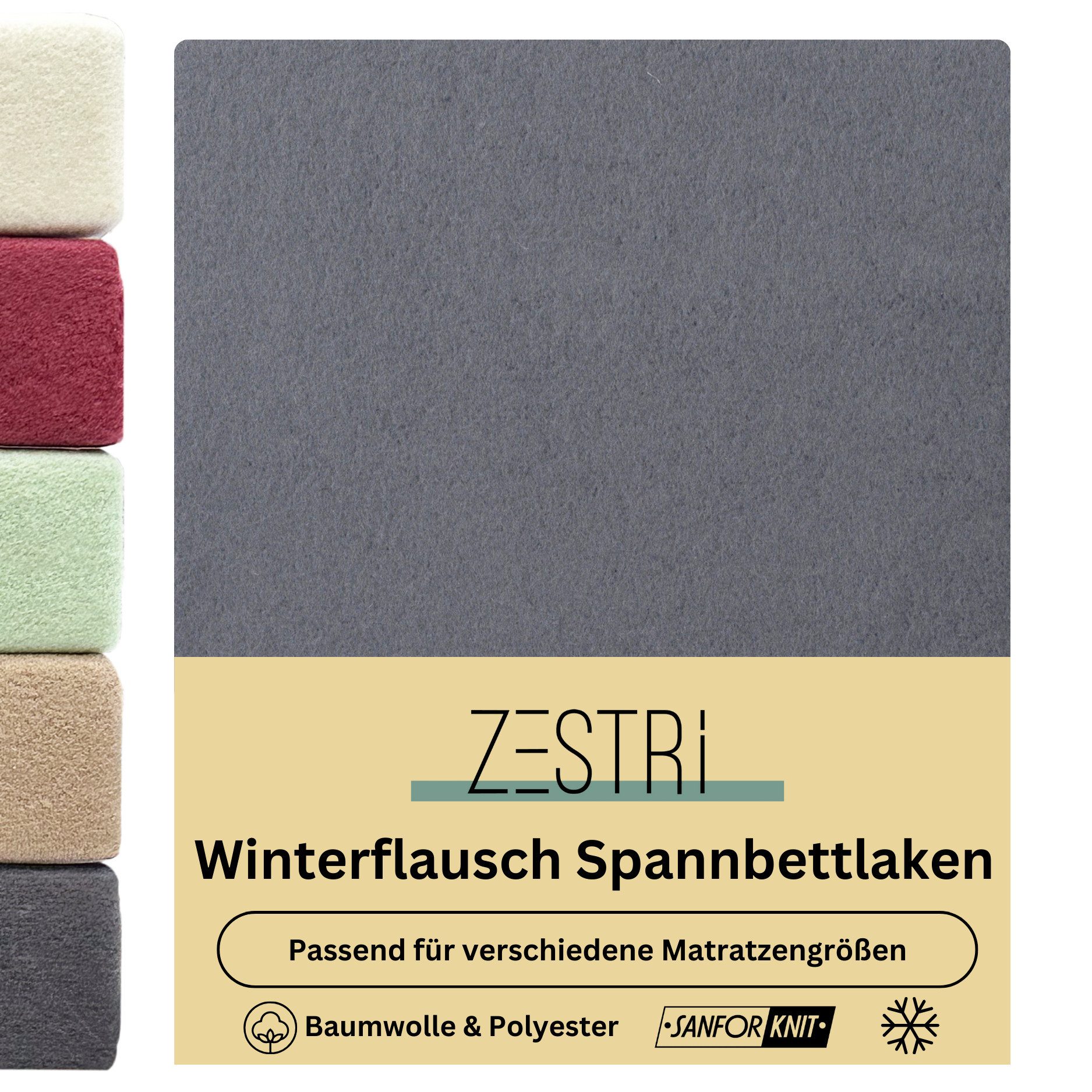 Zestri Spannbettlaken Winterflausch Bettlaken bis Steghöhe günstig online kaufen