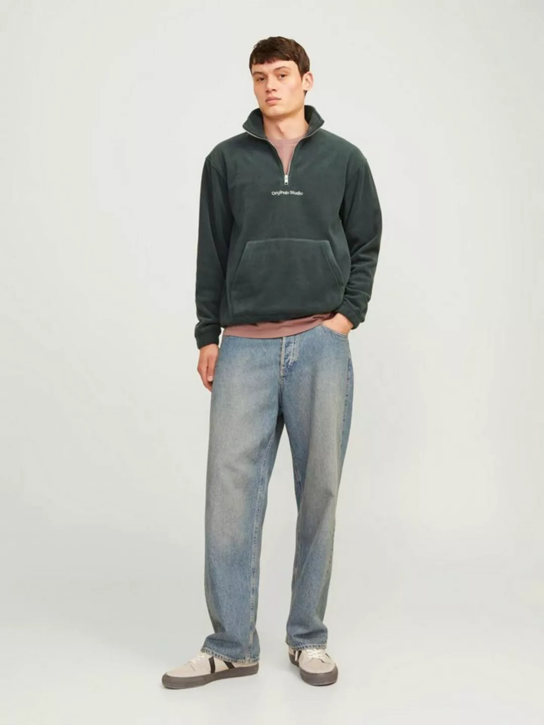 Jack & Jones Longsweatshirt JORVESTERBRO FLEECE QUARTER ZIP NOO günstig online kaufen