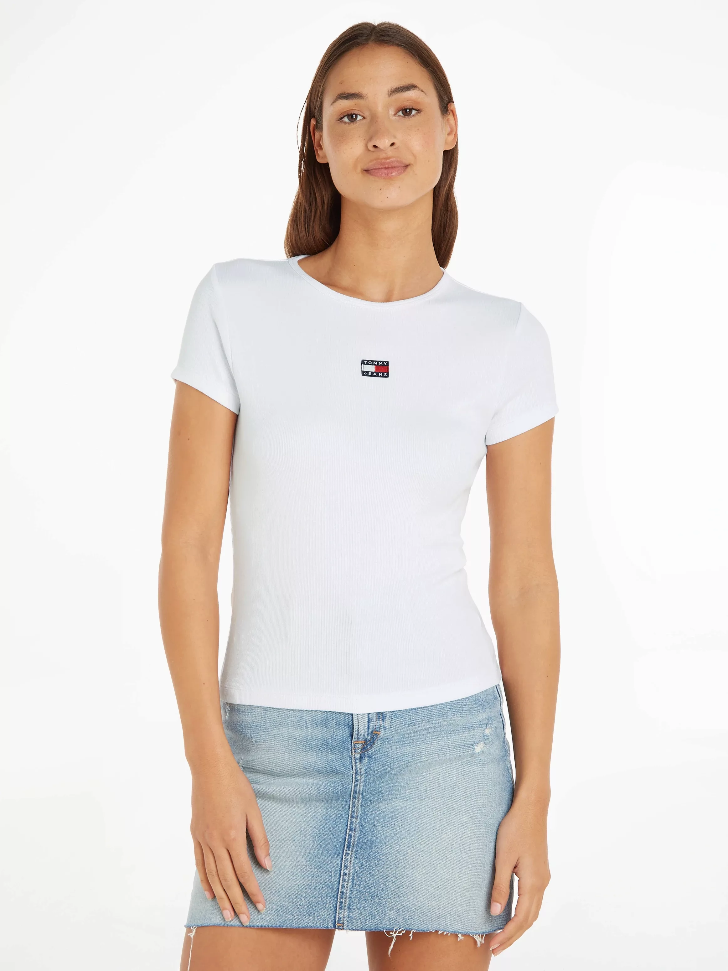 Tommy Jeans T-Shirt "TJW BBY XS BADGE RIB TEE", mit Logobadge günstig online kaufen