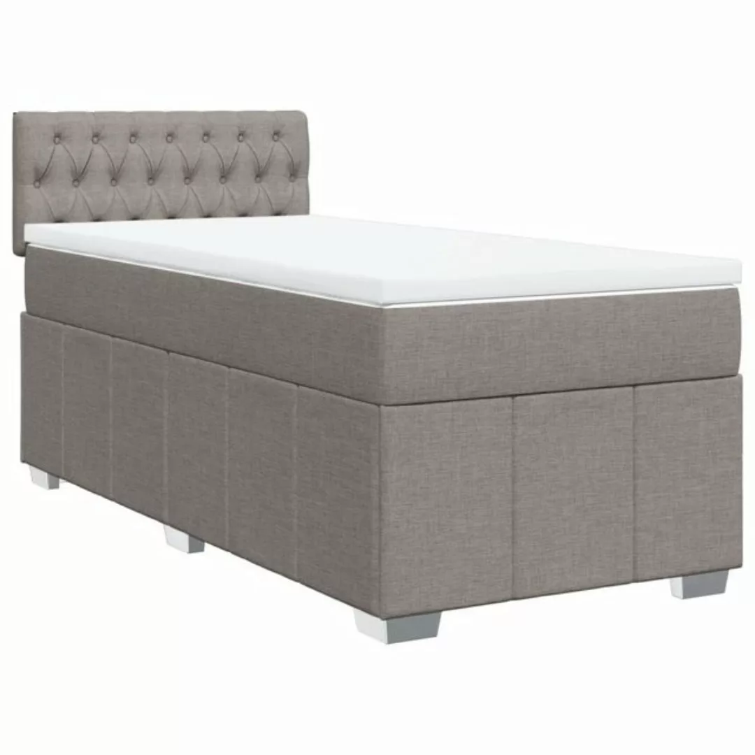 vidaXL Boxspringbett, Boxspringbett mit Matratze Taupe 90x190 cm Stoff günstig online kaufen