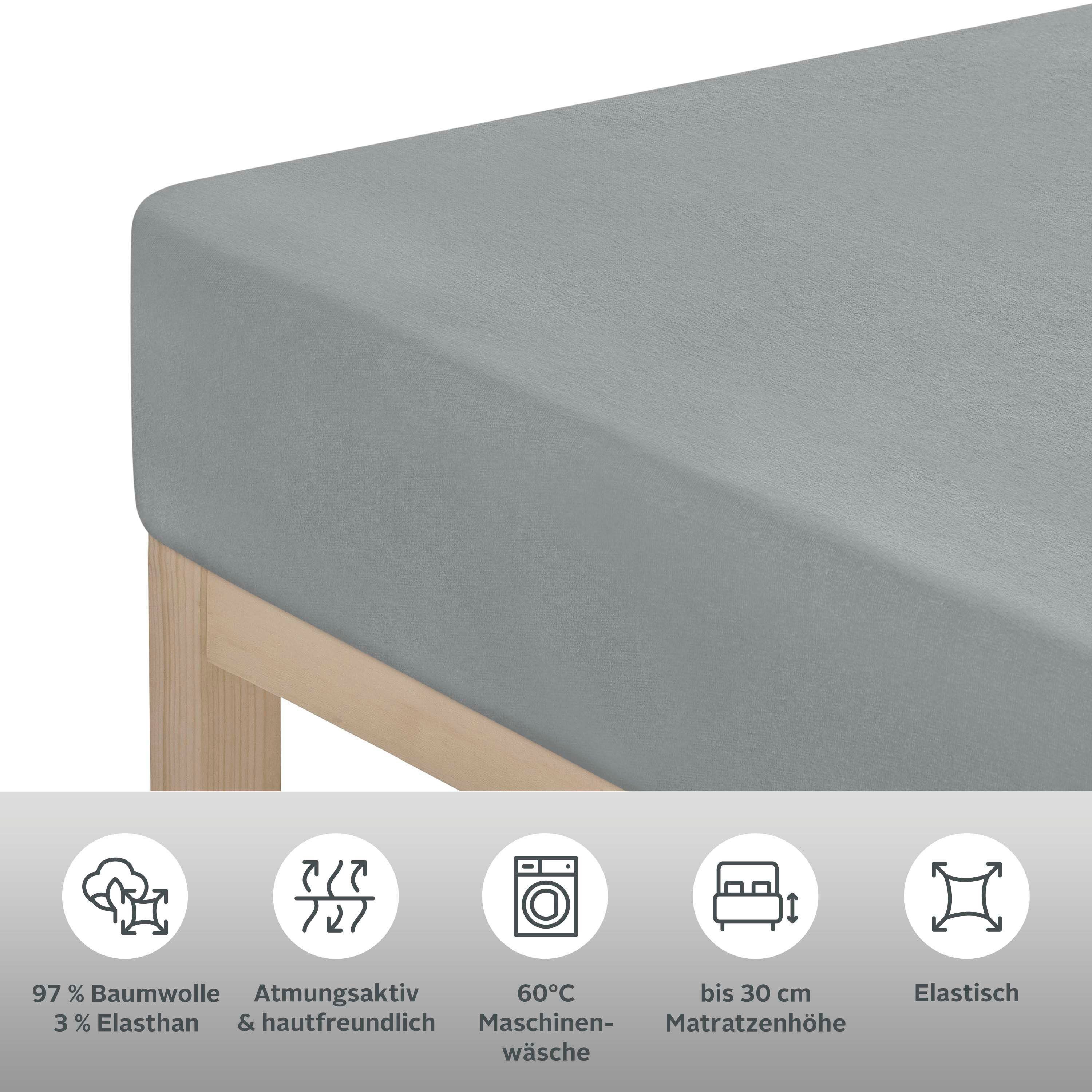 Leonique Spannbettlaken »Malia in Gr. 90x200, 140x200 oder 180x200 cm«, aus günstig online kaufen