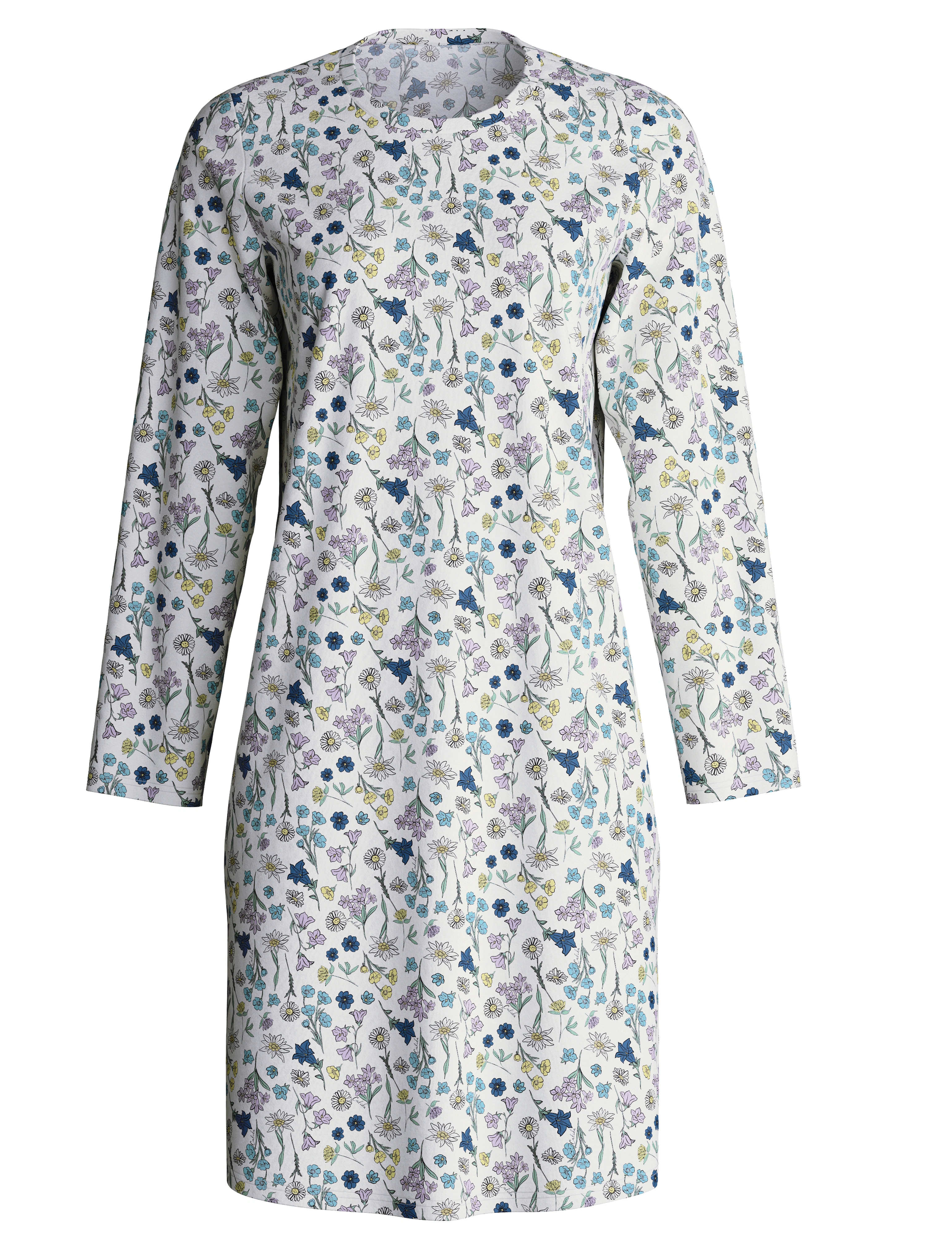 CALIDA Nachthemd "Flower Nights", Allover-Print, Pure Cotton, Langarm, atmu günstig online kaufen