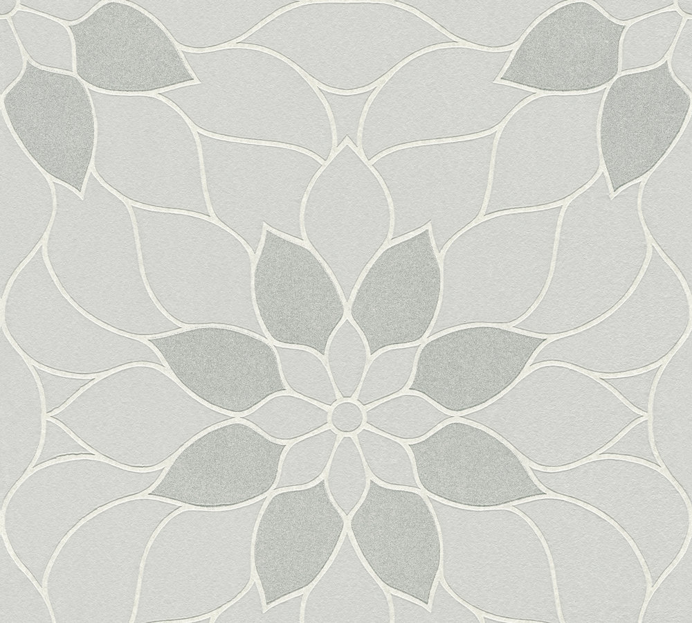 Bricoflor Blumen Tapete in Silber Grau Glitzer Vliestapete mit Mosaik Desig günstig online kaufen
