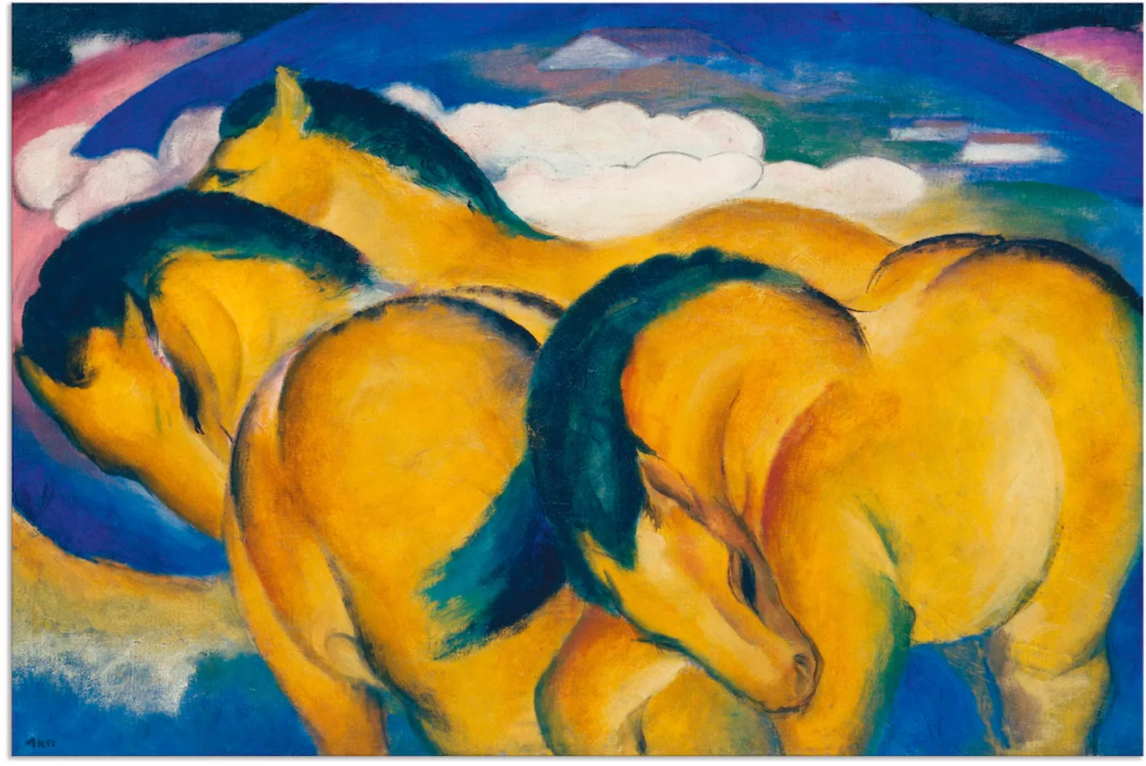 Artland Wandbild "Die kleinen gelben Pferde. 1912", Haustiere, (1 St.) günstig online kaufen