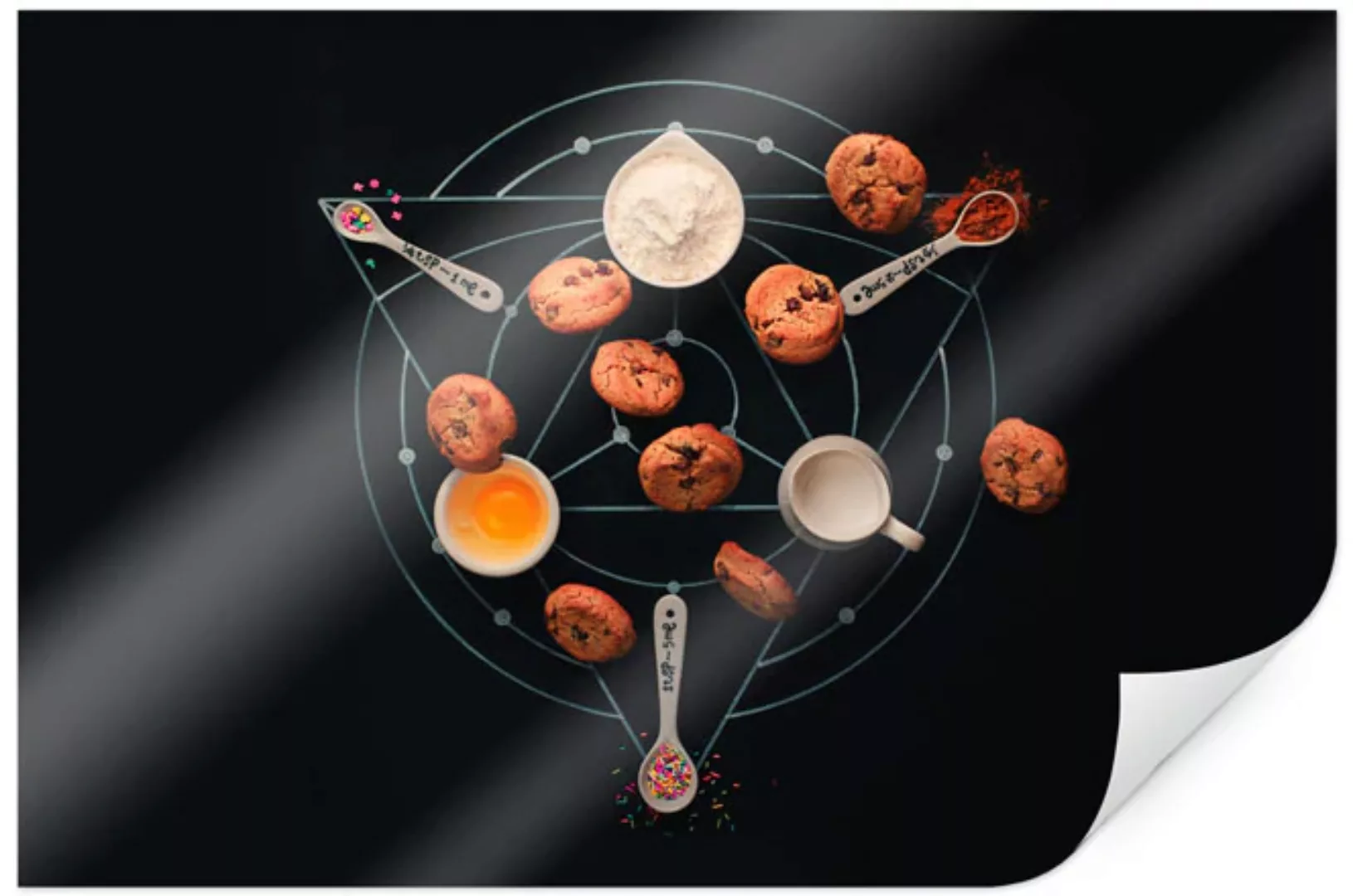 Wall-Art Poster »Geometrische Alchemie Küche«, Küche, (1 St.), Poster ohne günstig online kaufen