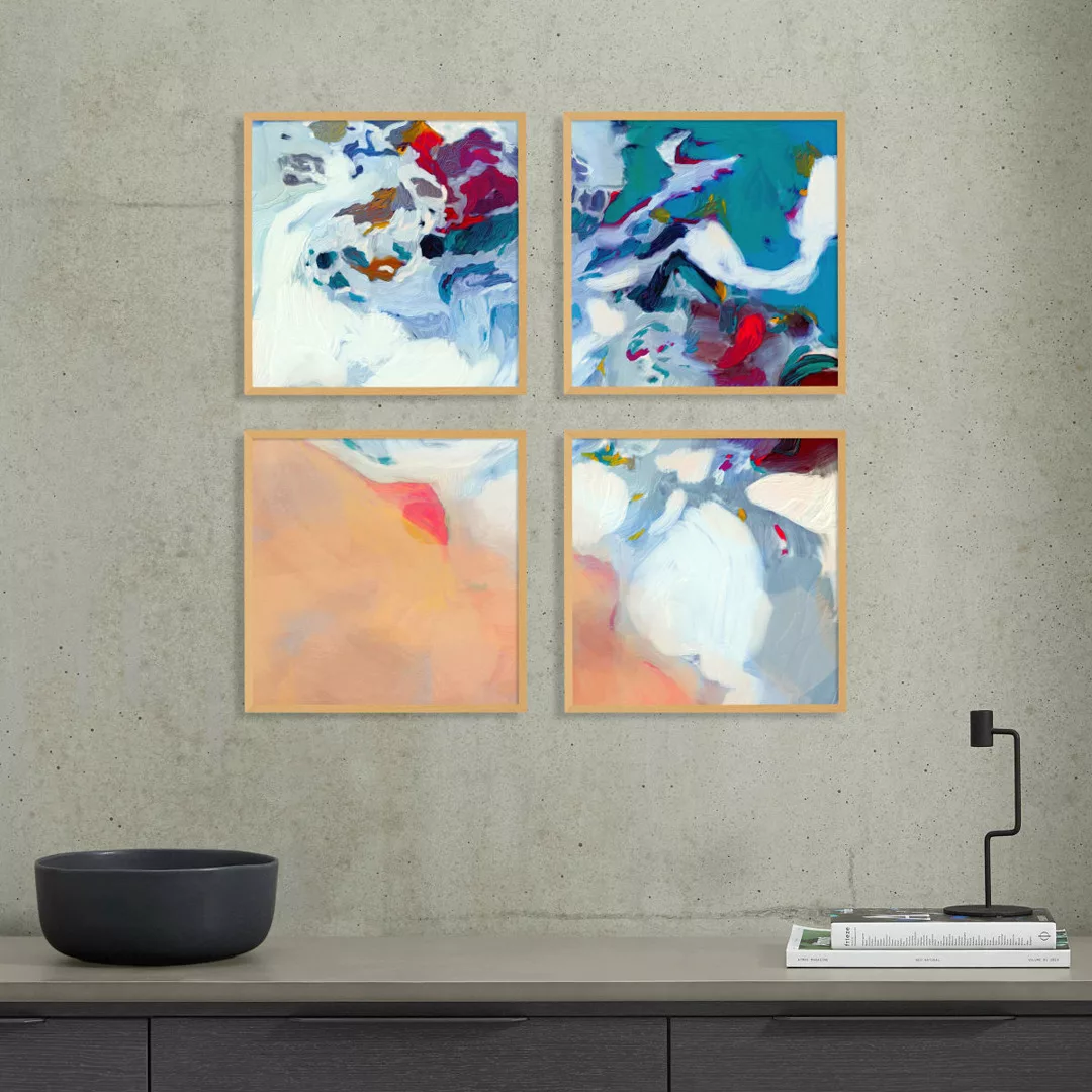 Ana Rut Bre 'The Beach' 4 x gerahmte Kunstdrucke (20 x 20 cm) - MADE.com günstig online kaufen