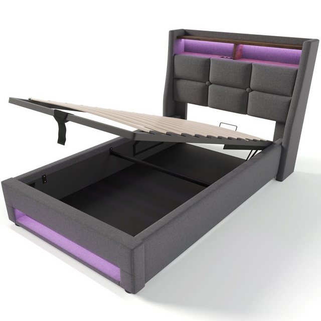 REDOM Polsterbett (Jugendbett mit USB Ladeanschluss), 90 x 200 cm Inklusive günstig online kaufen