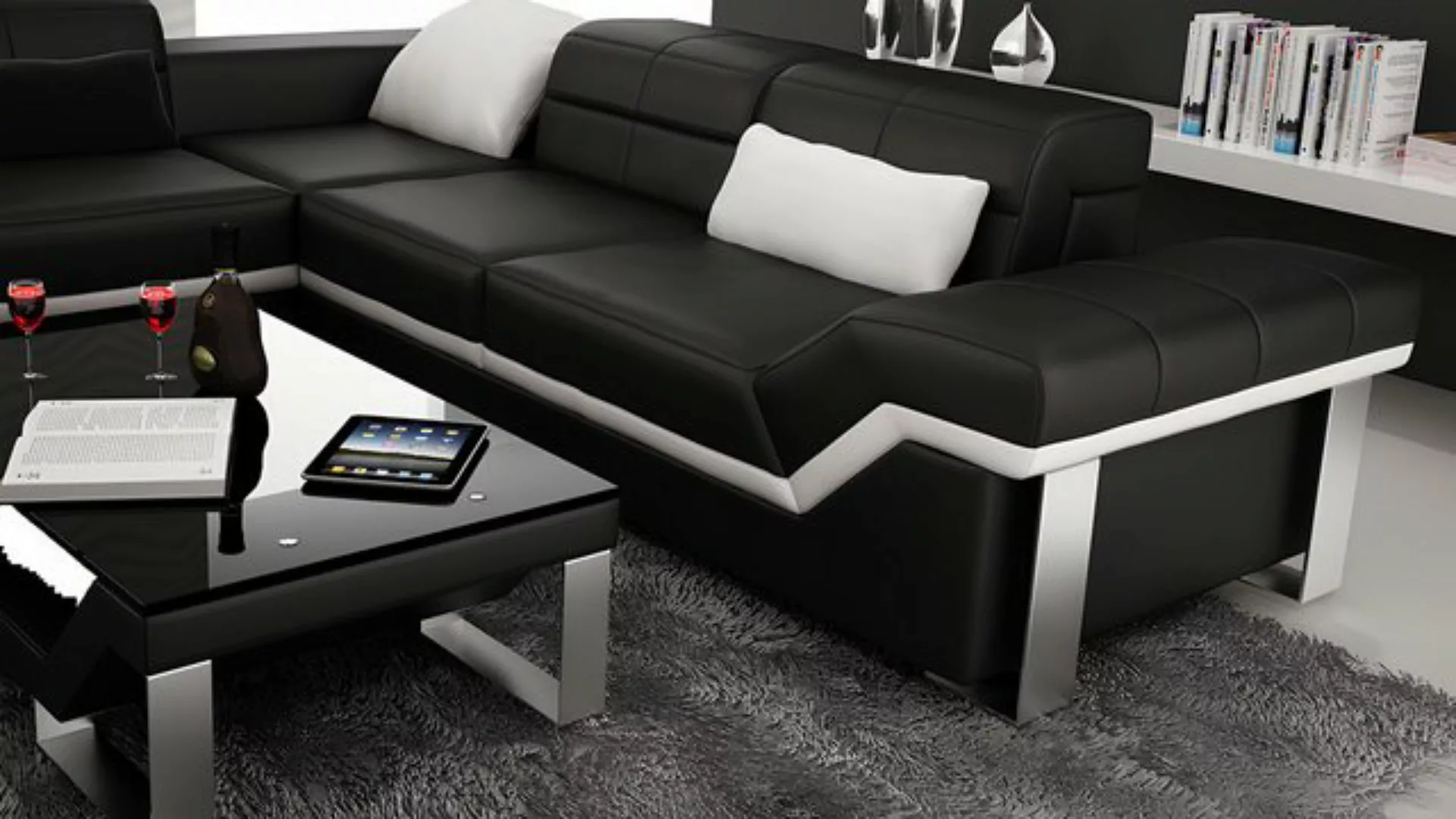 Xlmoebel Sofa Modernes Design Ledersofa mit Ecksofa und Wohnlandschaft - K5 günstig online kaufen